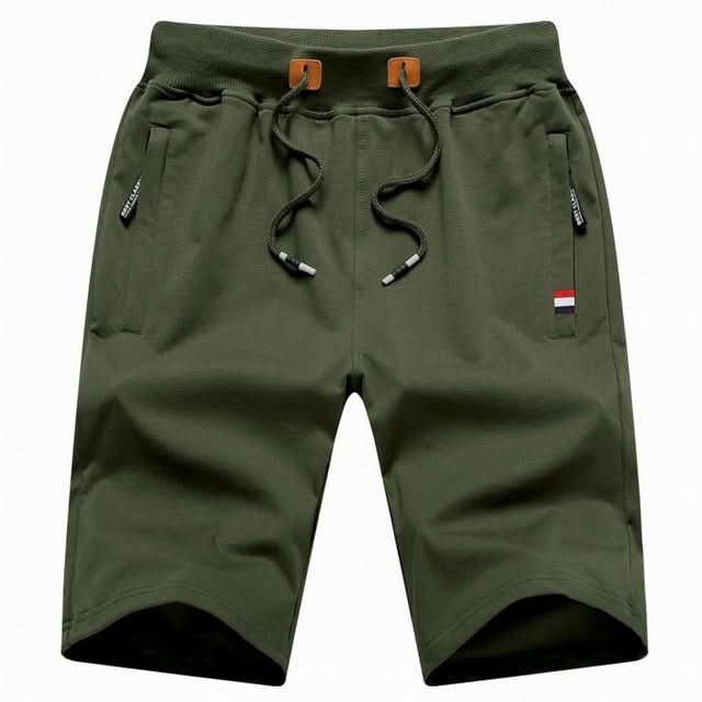 Men's cotton-blend drawstring shorts in Green 1