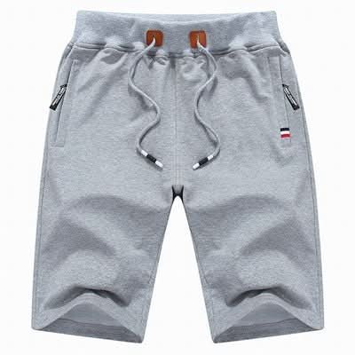 Men's cotton-blend drawstring shorts in Light Grey 1