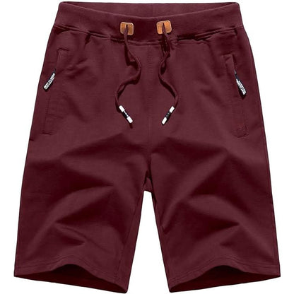 Men's cotton-blend drawstring shorts in Red 1