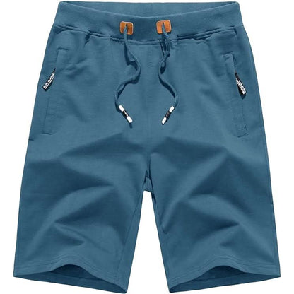 Men's cotton-blend drawstring shorts in Tropical Blue 1