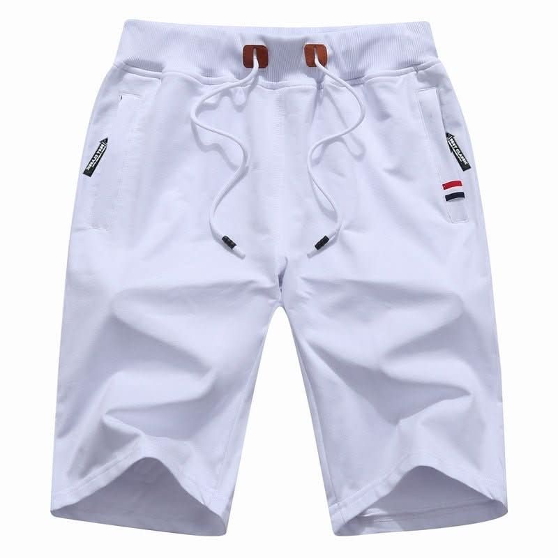 Men's cotton-blend drawstring shorts in White 1