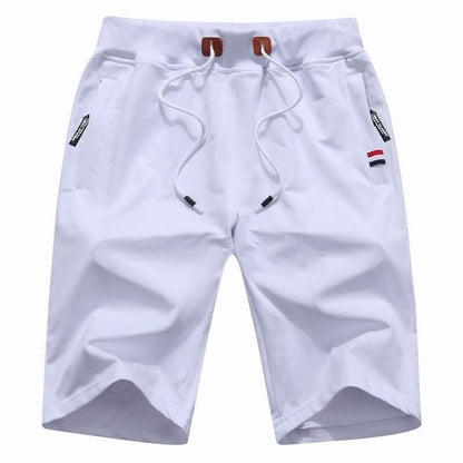Men's cotton-blend drawstring shorts in White 1