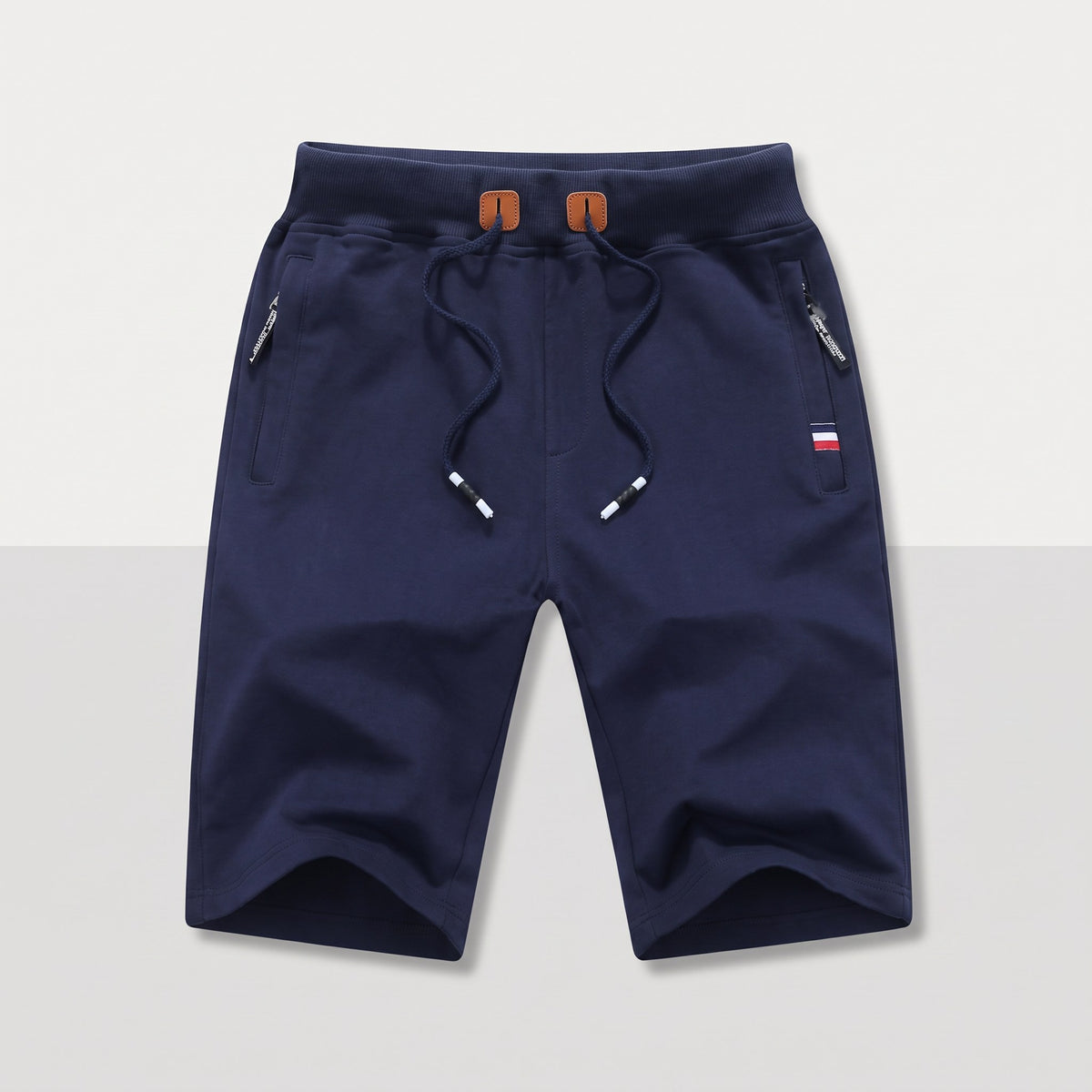 Men's cotton-blend drawstring shorts in Navy 1