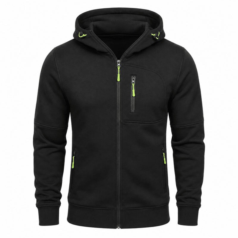 Men's full-zip hoodie in Black 1