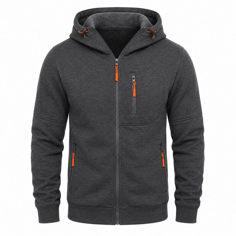 Men's full-zip hoodie in Dark Grey 1
