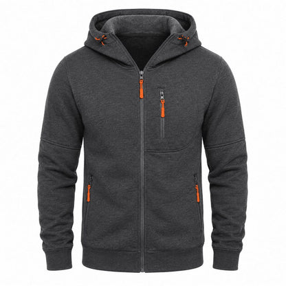 Men's full-zip hoodie in Dark Grey 1