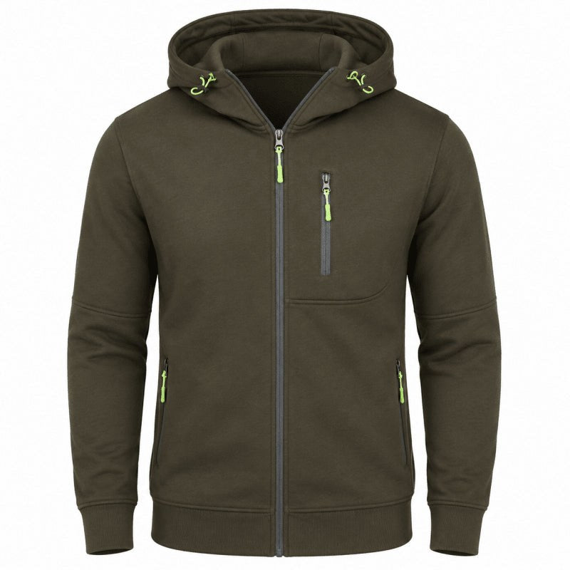 Men's full-zip hoodie in Green 1