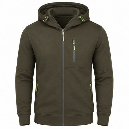 Men's full-zip hoodie in Green 1