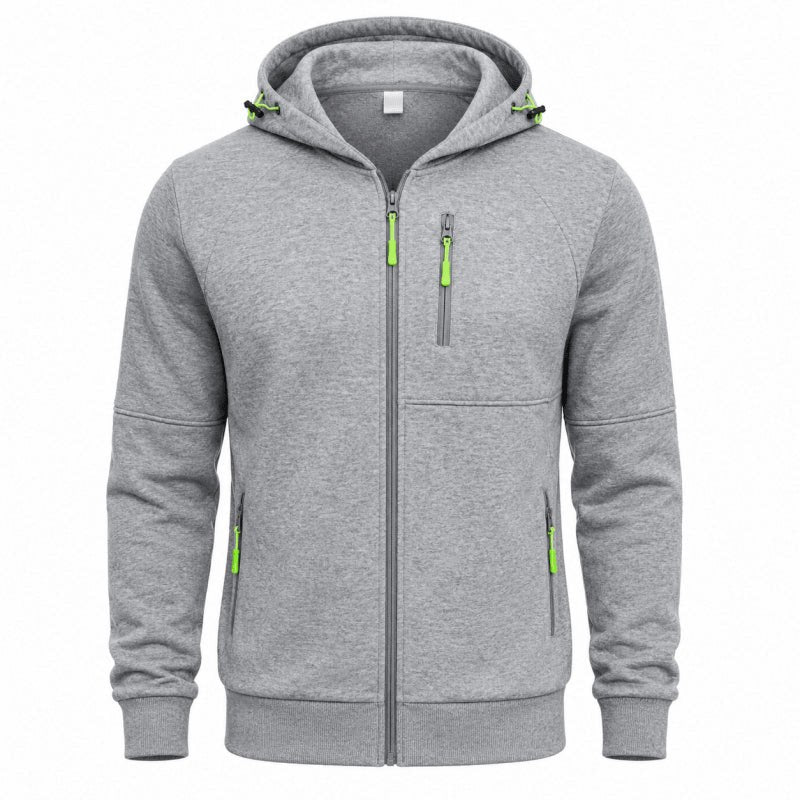 Men's full-zip hoodie in Light Grey 1