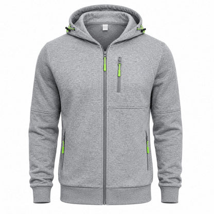 Men's full-zip hoodie in Light Grey 1