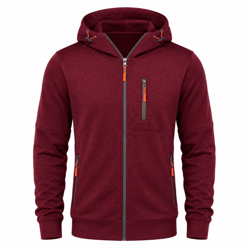 Men's full-zip hoodie in Red 1