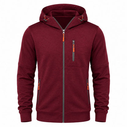 Men's full-zip hoodie in Red 1