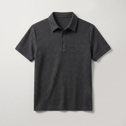 Men's textured polo shirt in Grey 1