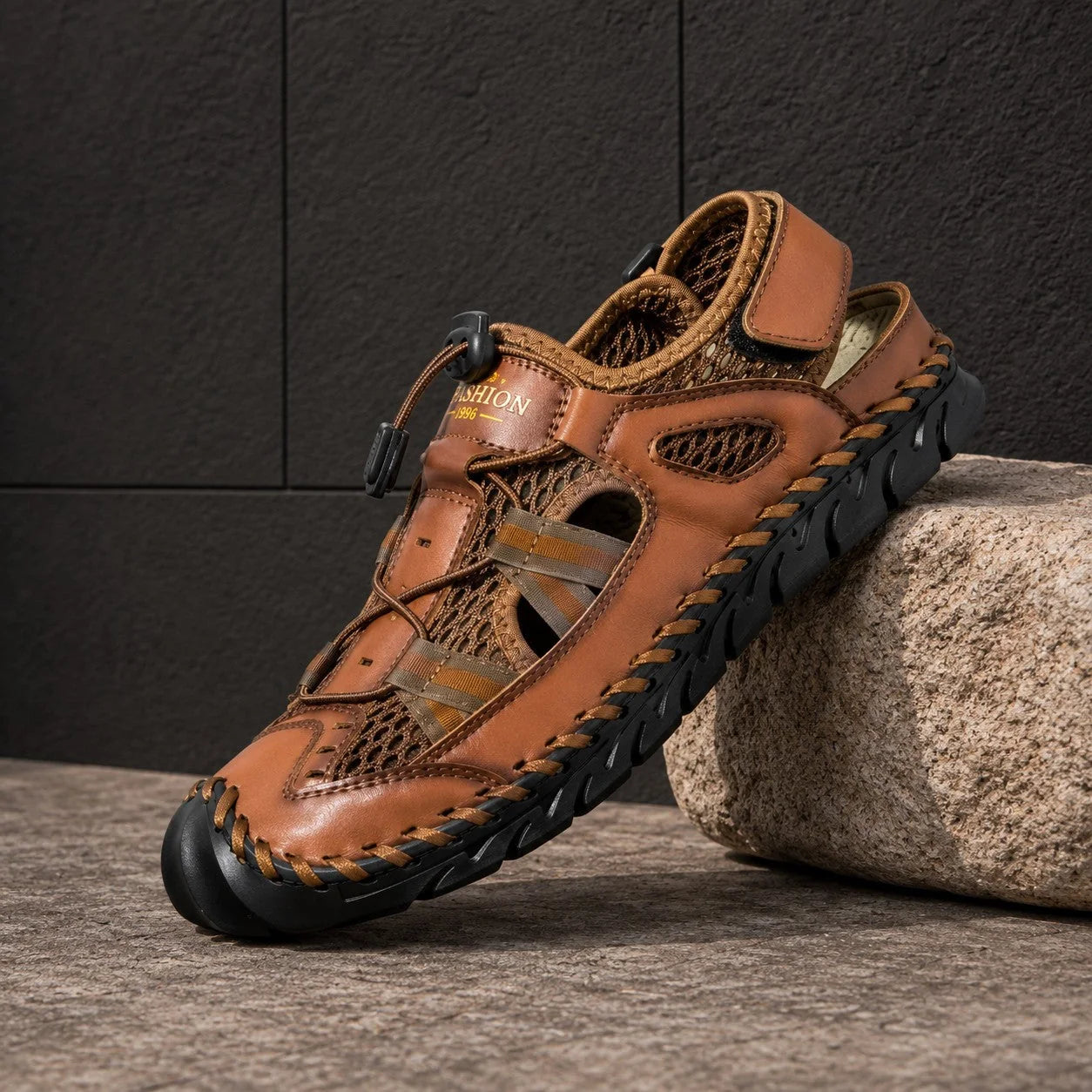 Mesh Outdoor Sandals in Brown