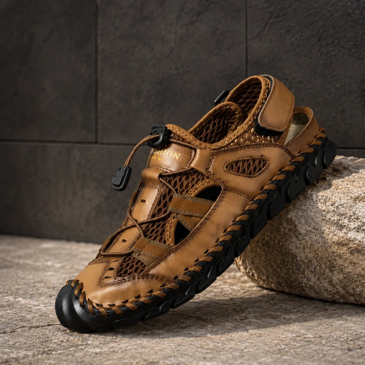 Mesh Outdoor Sandals in Khaki