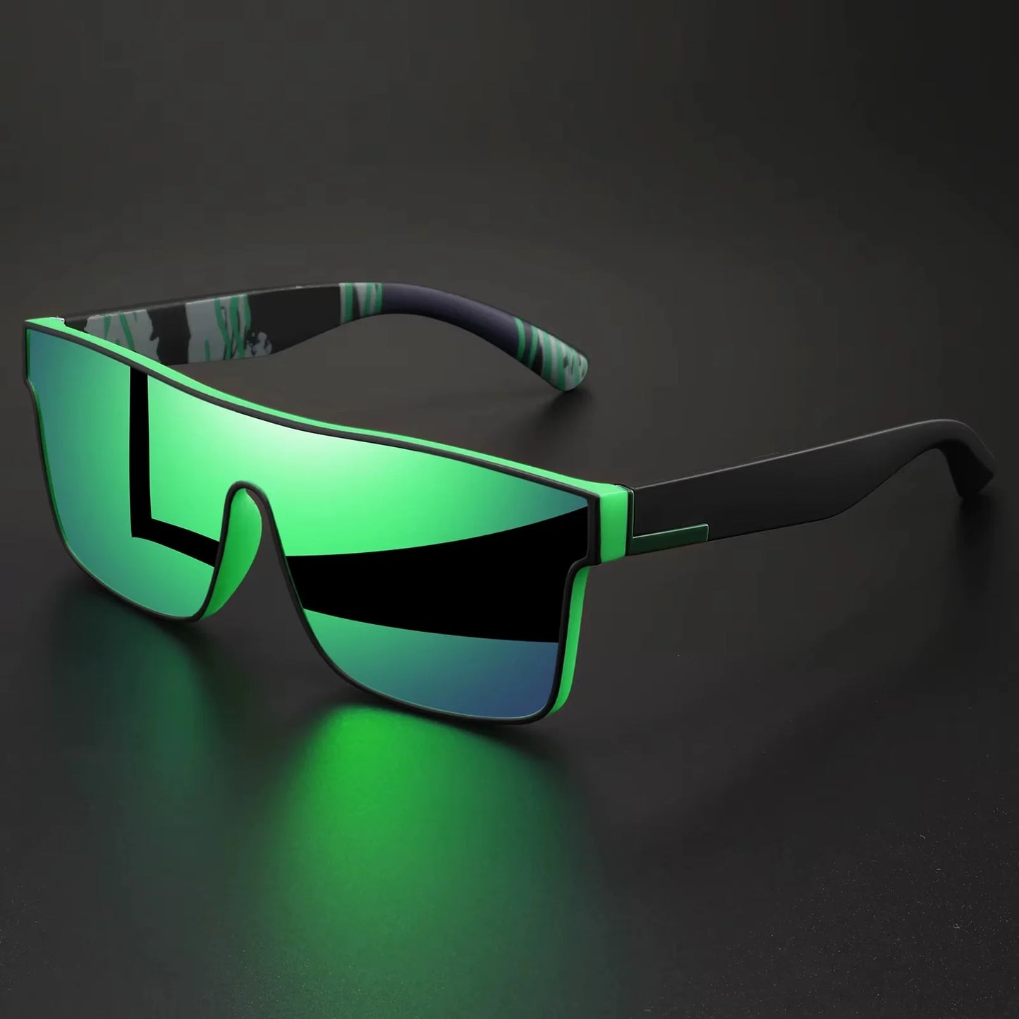 Mirror Shield Sunglasses in Green
