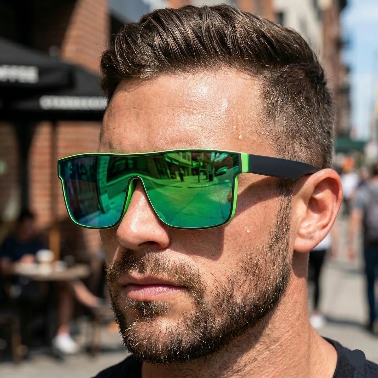 Mirror Shield Sunglasses lifestyle photo