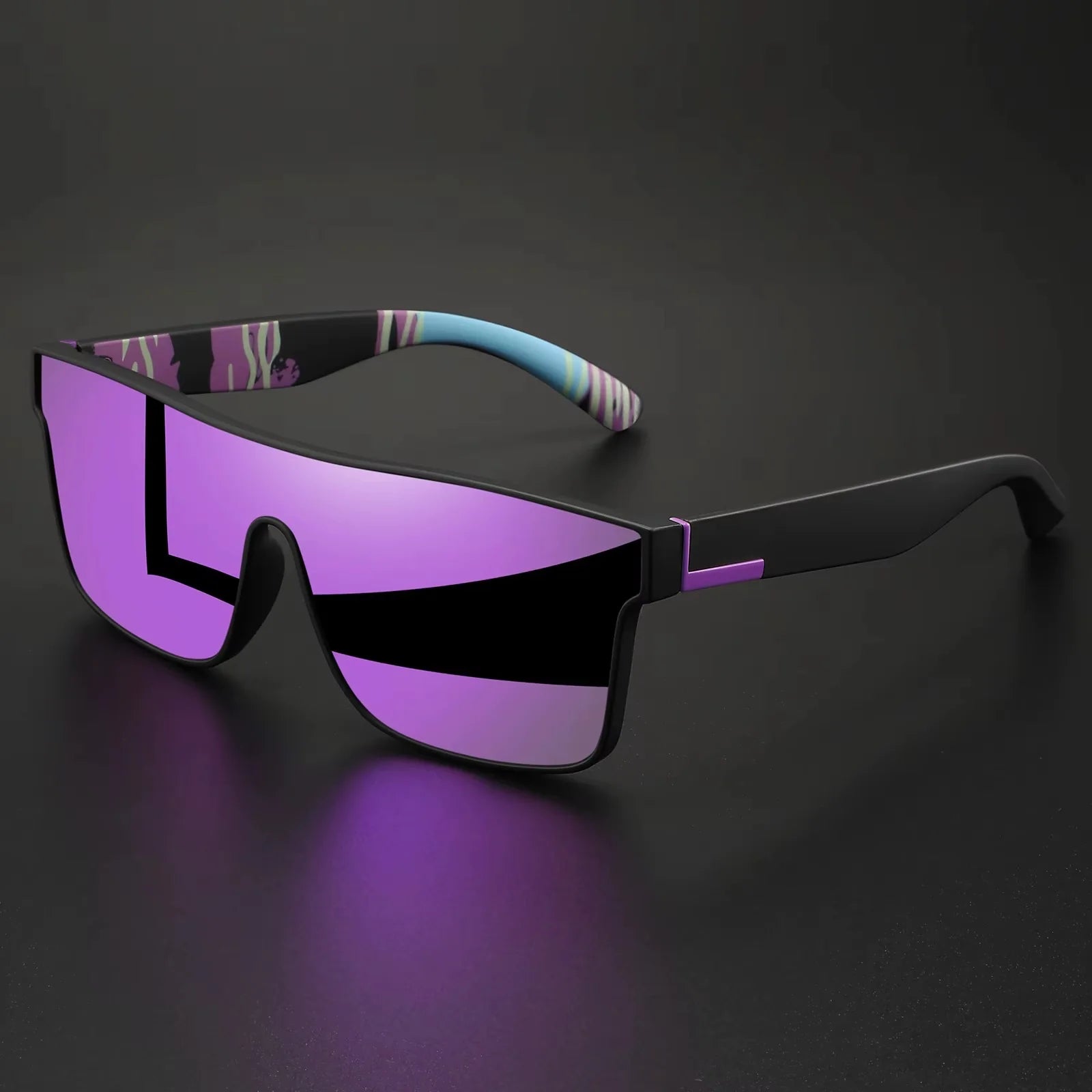 Mirror Shield Sunglasses in Purple