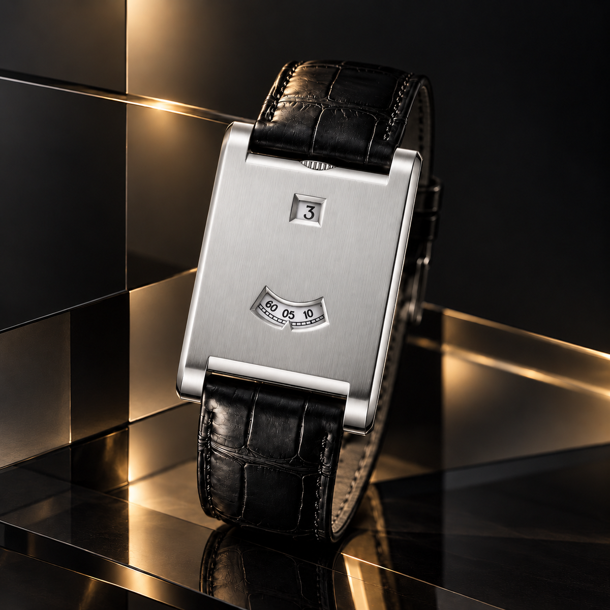 Montague jumping hour watch in Silver 1