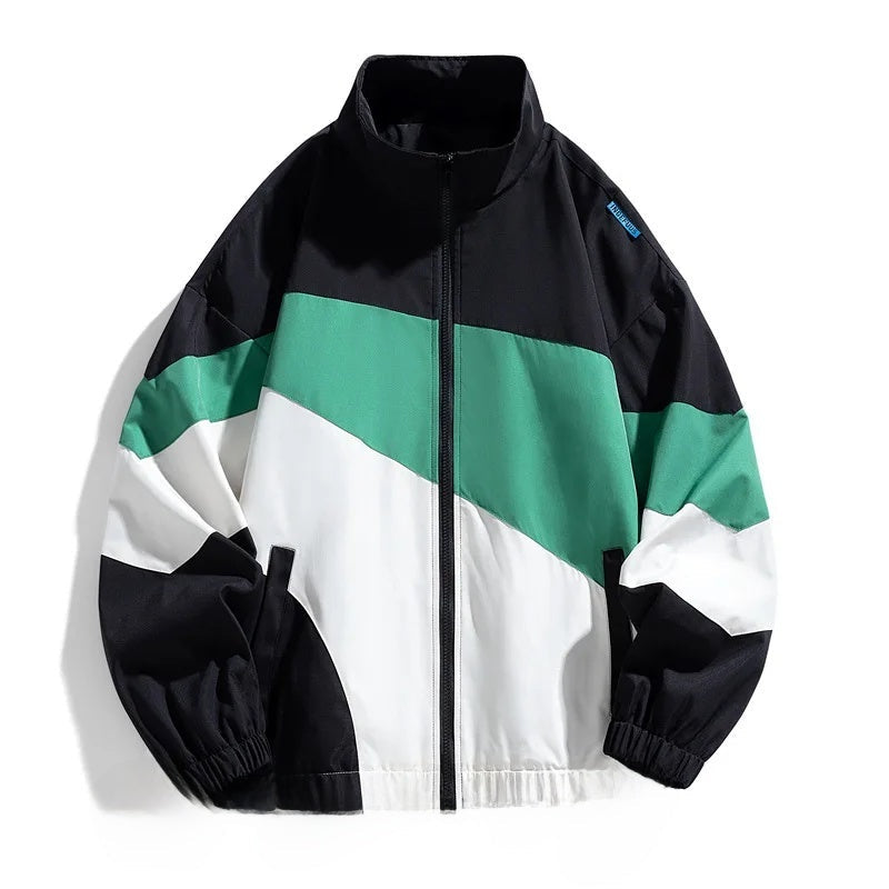 Mortimer colour-block windbreaker in Green 1