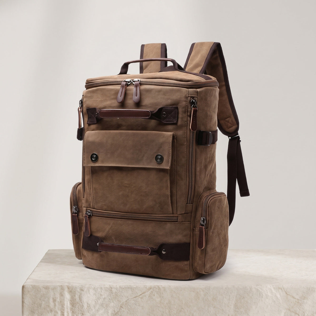 Nolan vintage backpack in Coffee 1
