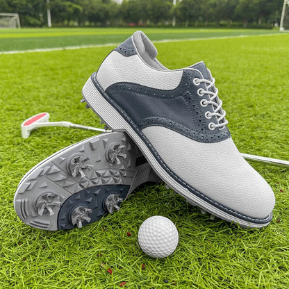 Overton golf shoes in White Navy 1