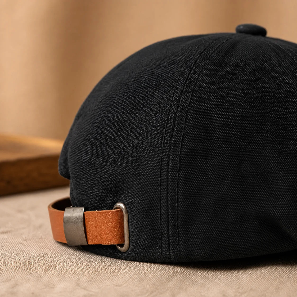 Peaky Strap Cap close-up quality detail