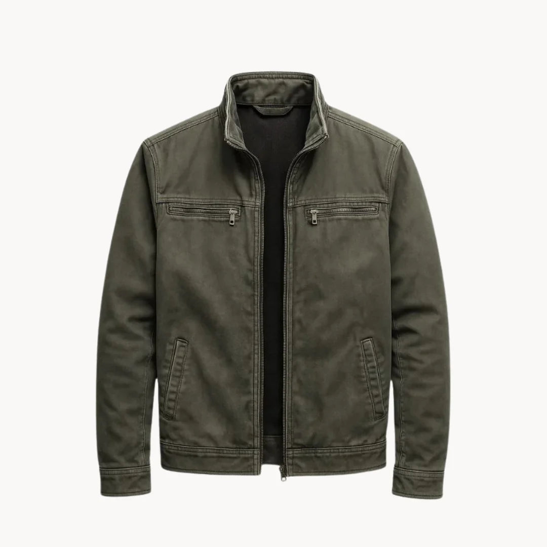 Pemberton men's zip jacket in Army Green 1
