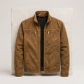 Pemberton men's zip jacket in Yellow Brown 1