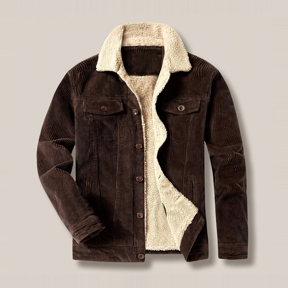 Radford men's corduroy trucker jacket hero product only in Brown 0