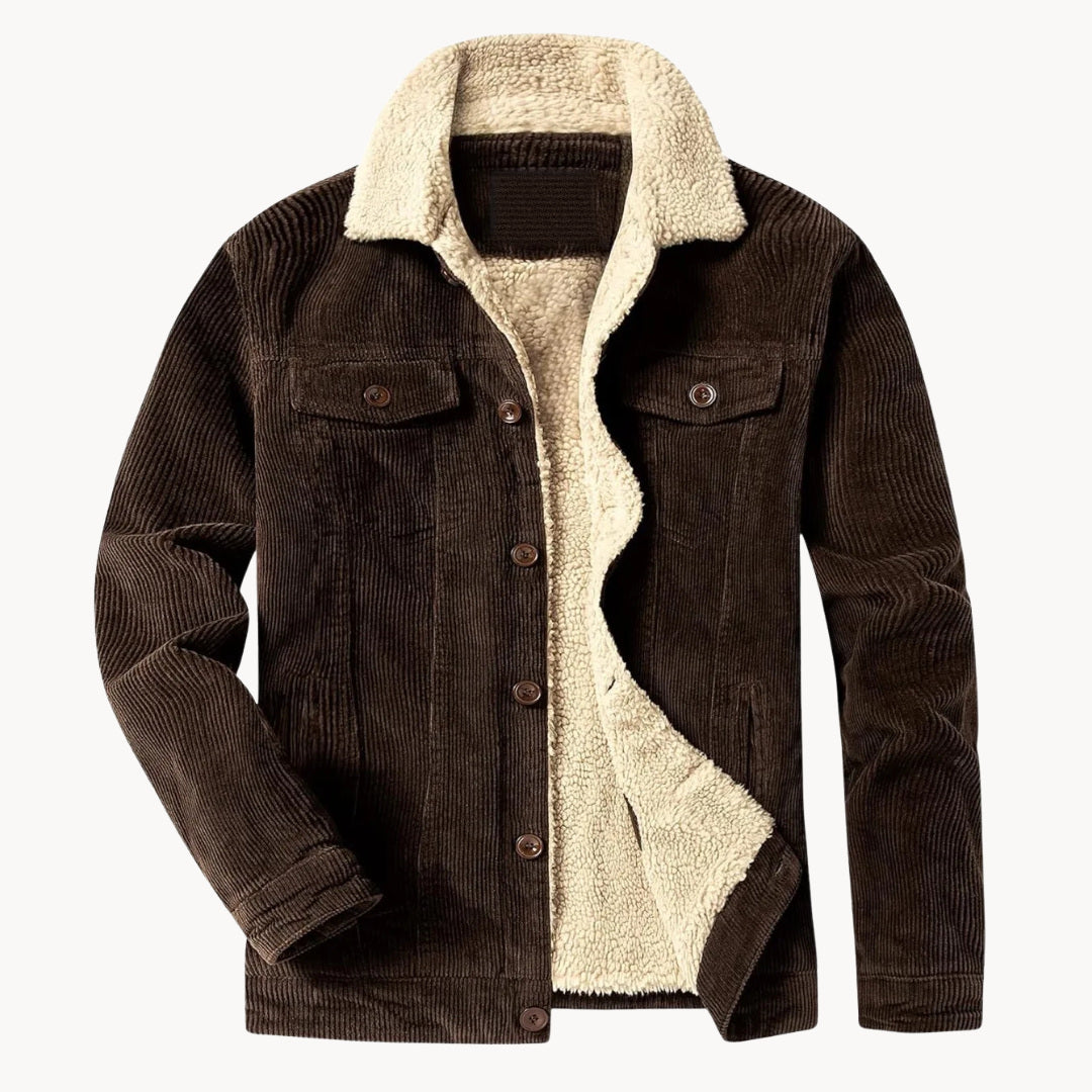 Radford men's corduroy trucker jacket in Brown 1
