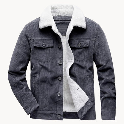 Radford men's corduroy trucker jacket in Gray 1