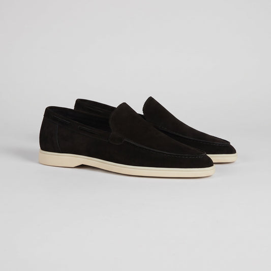 Radnor suede yacht loafers in Black 1