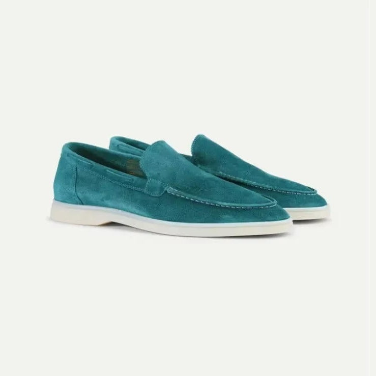Radnor suede yacht loafers in Green 1
