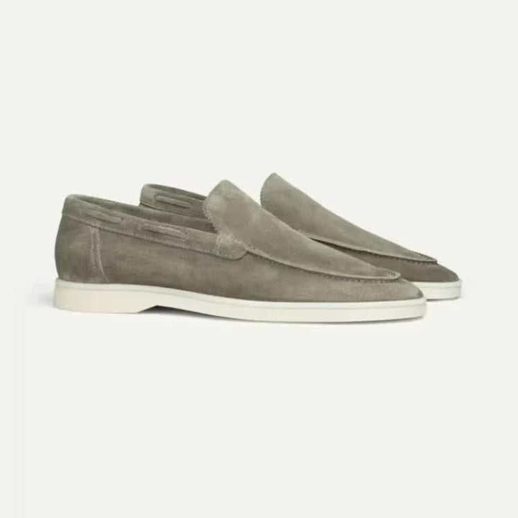 Radnor suede yacht loafers in Olive Gray 1