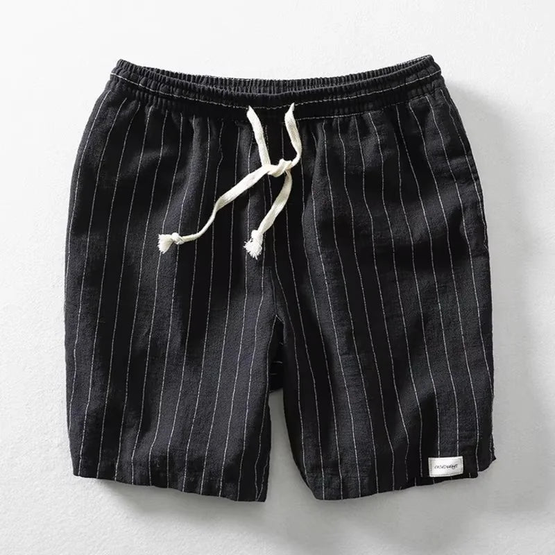 Relaxed Drawstring Shorts in Black