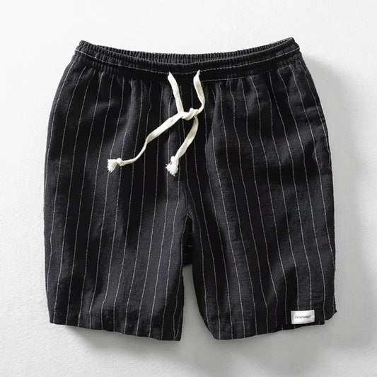 Relaxed Drawstring Shorts in Black
