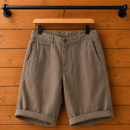 Relaxed Linen Shorts in Coffee