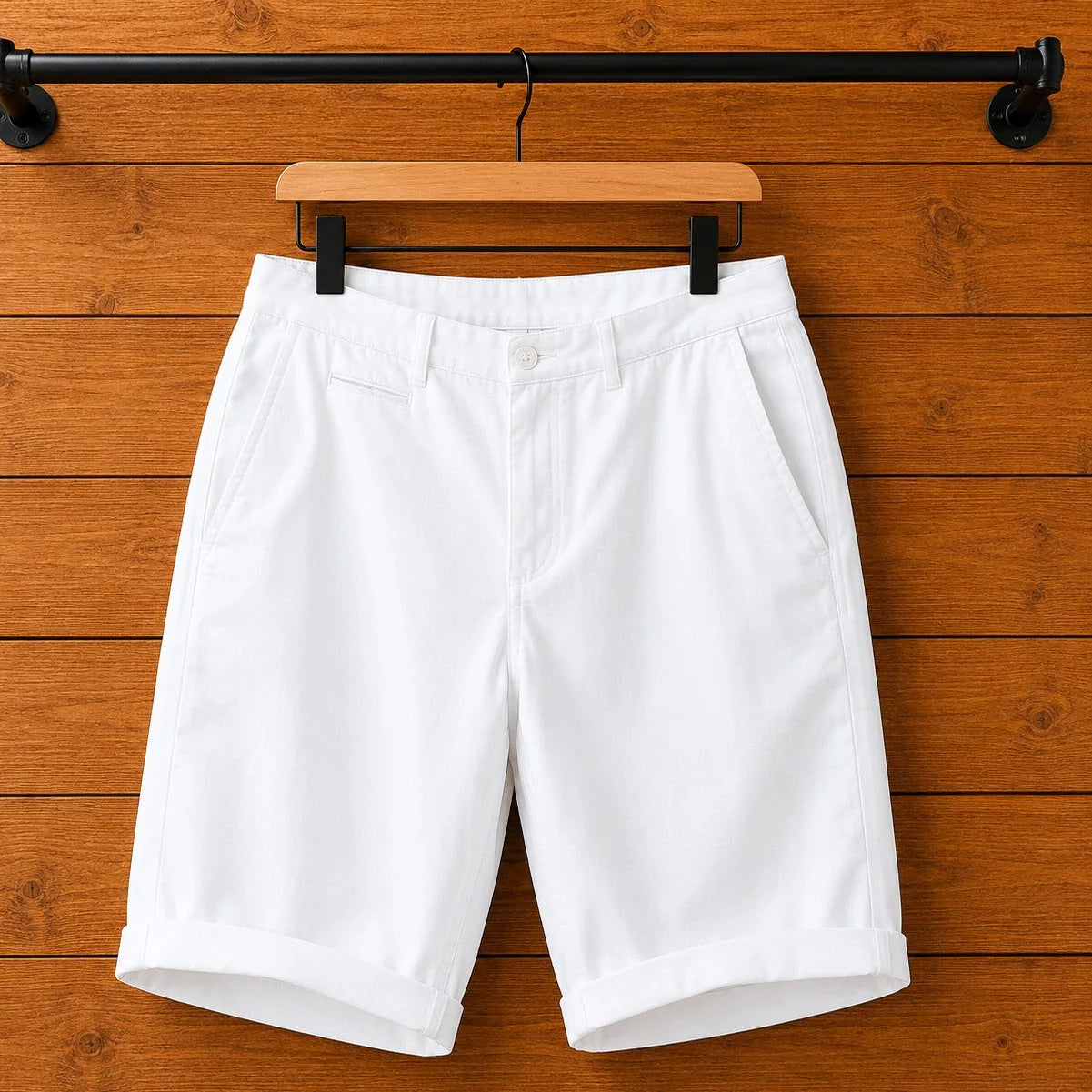 Relaxed Linen Shorts in White