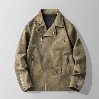 Rhett men's moto jacket in Khaki 1