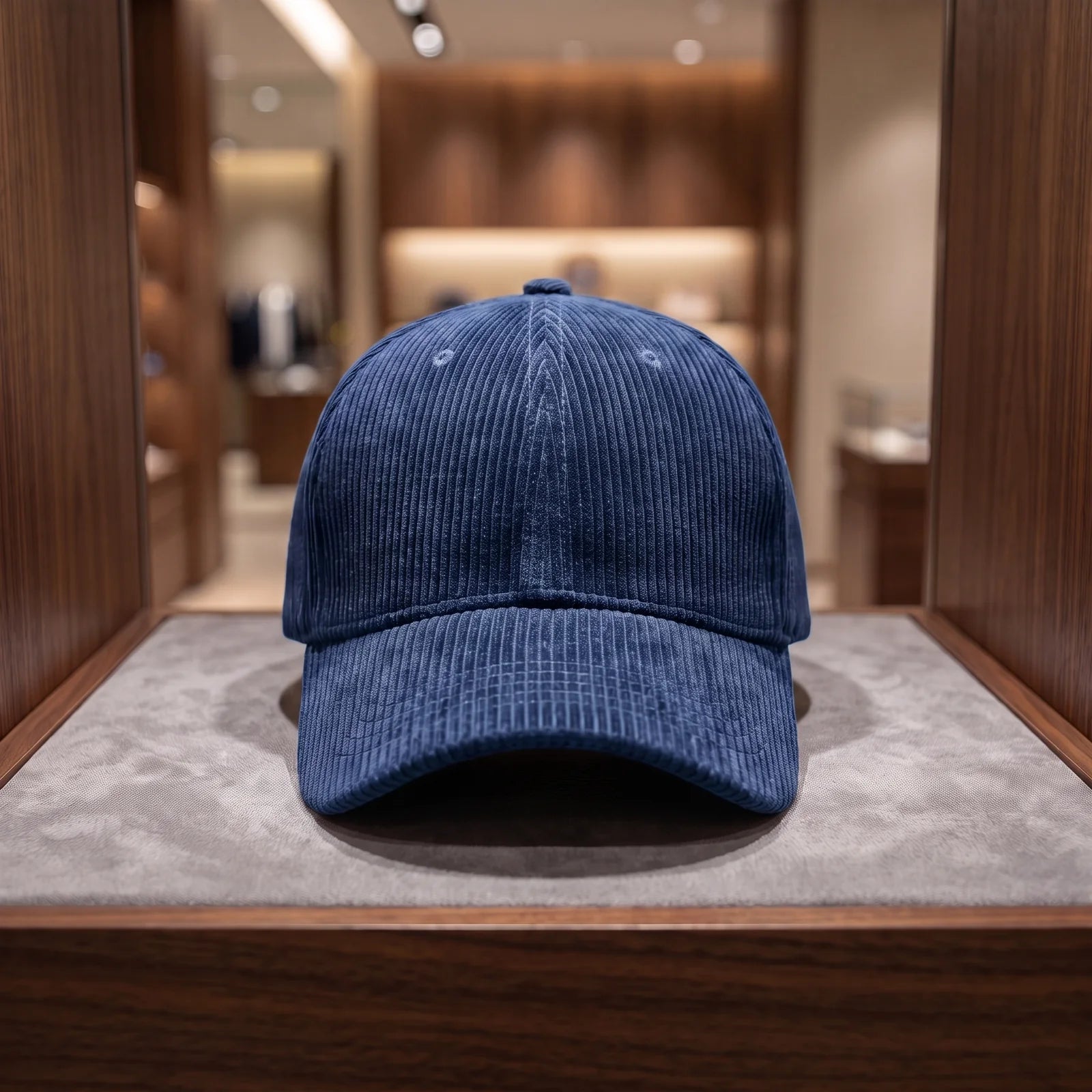 Ribbed Corduroy Cap in Blue
