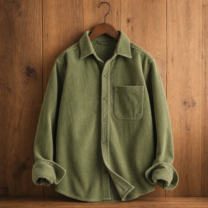 Ridgeway Corduroy Top Olive Green