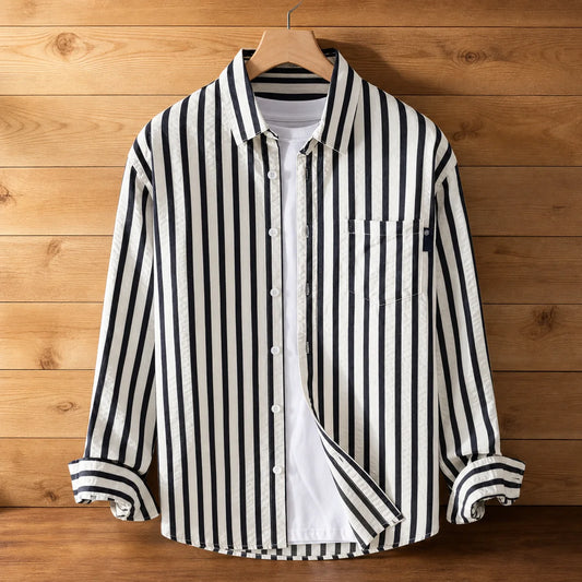 Riverton Stripe Shirt Black