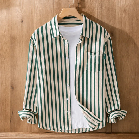 Riverton Stripe Shirt Green
