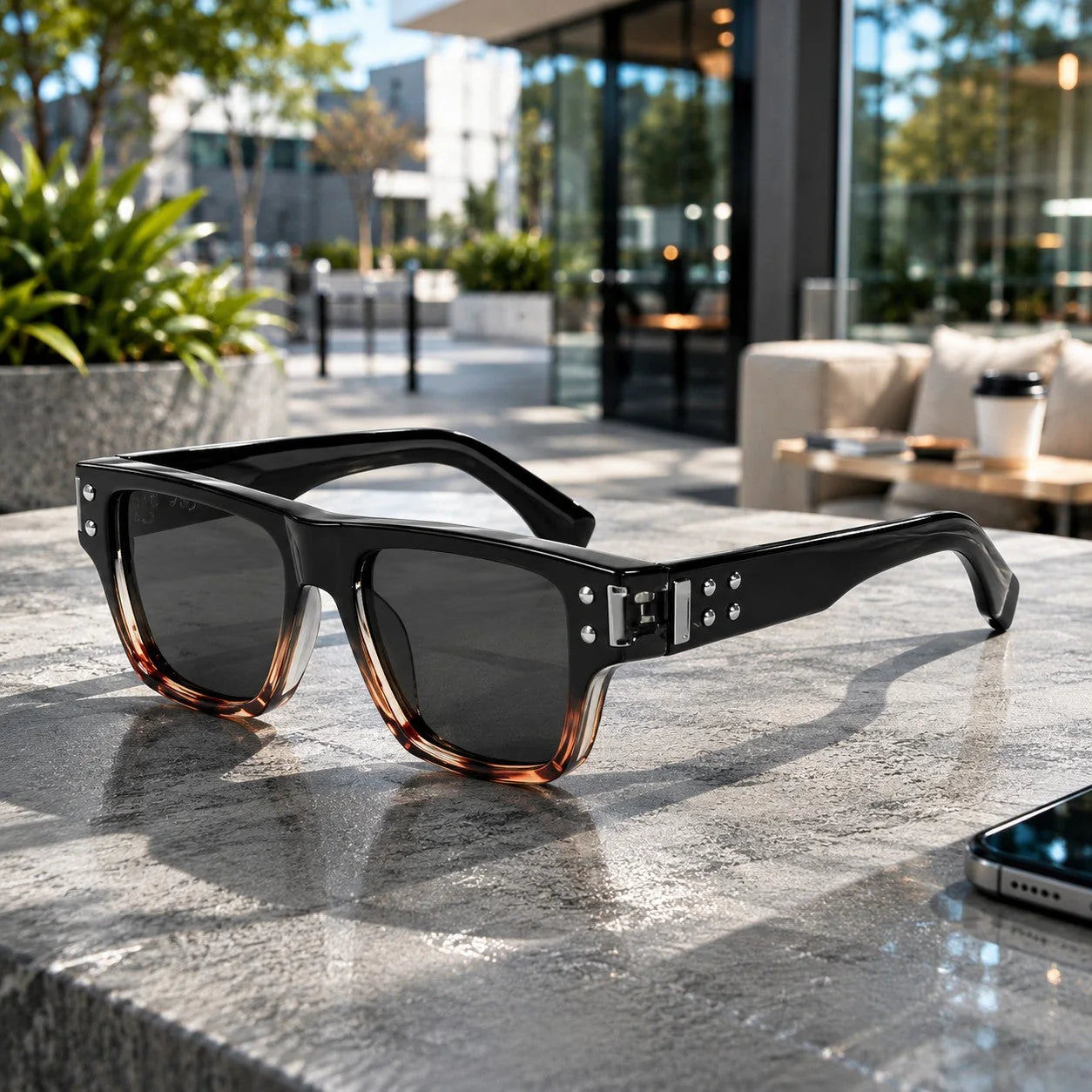 Rivet Mirror Sunglasses in Grey