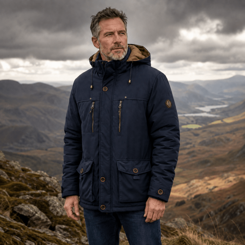 Rowan hooded jacket in Blue 2