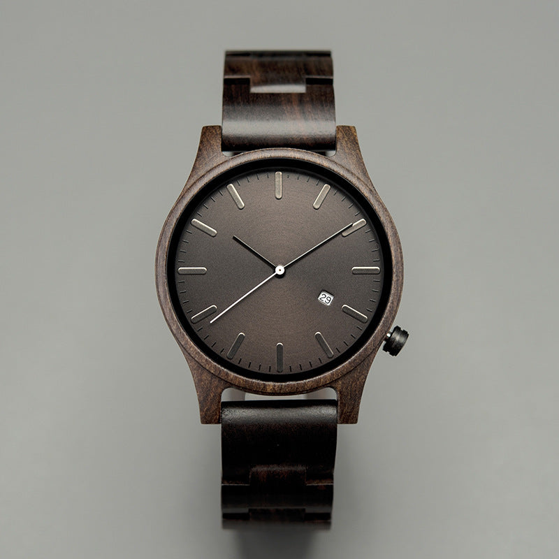 Rutledge walnut wood watch in Dark Wood 1