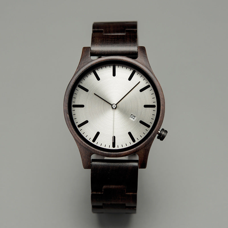 Rutledge walnut wood watch in Ebony Silver 1