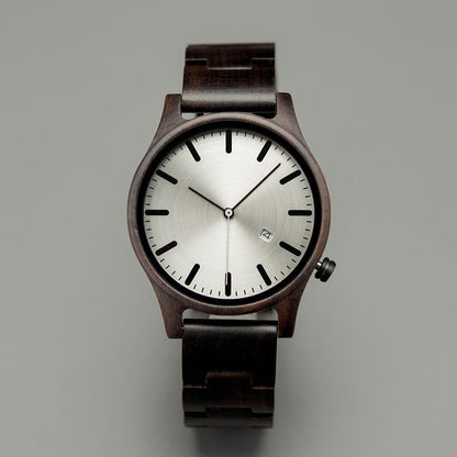 Rutledge walnut wood watch in Ebony Silver 1