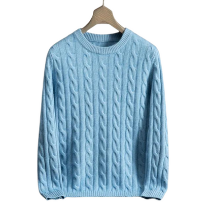 Men's cable knit crew neck sweater - view 1